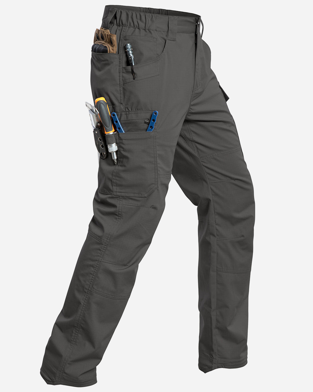 Men's Stretch Ripstop Work Pants - 12 Pockets