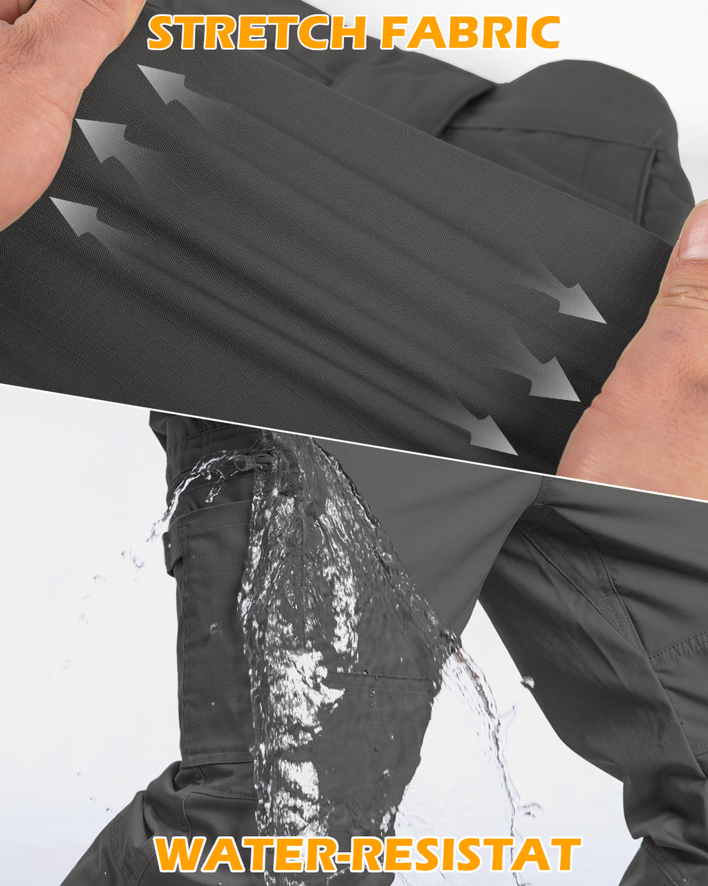Men's Stretch Ripstop Work Pants - 12 Pockets