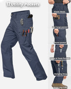 Men's Stretch Ripstop Work Pants - 12 Pockets